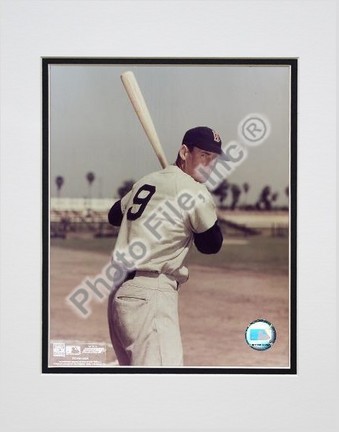 Ted Williams "Bat on Shoulder" Double Matted 8" X 10" Photograph (Unframed)