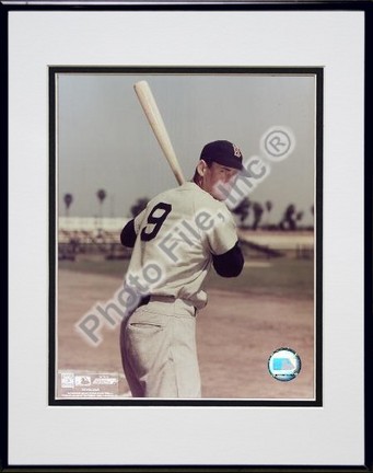 Ted Williams "Bat on Shoulder" Double Matted 8" X 10" Photograph in Black Anodized Aluminum Frame