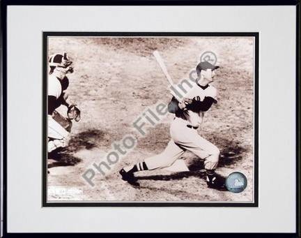 Ted Williams "Looking Up" Double Matted 8" X 10" Photograph in Black Anodized Aluminum Frame