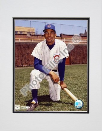 Billy Williams "Kneeling with Bat" Double Matted 8" X 10" Photograph (Unframed)