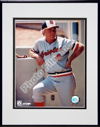 Earl Weaver "Manager" Double Matted 8" X 10" Photograph in Black Anodized Aluminum Frame