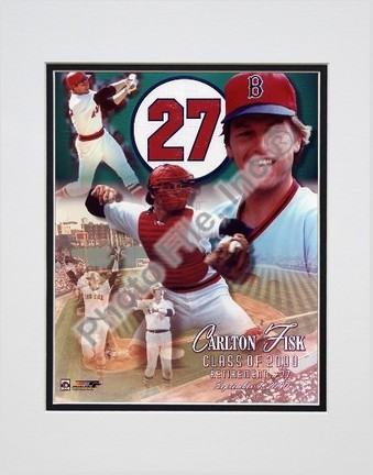 Carlton Fisk "Uniform #27 Retirement Day 2000 Collage" Double Matted 8" X 10" Photograph (Unframed)