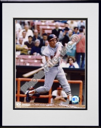 Brooks Robinson "Batting" Double Matted 8" X 10" Photograph in Black Anodized Aluminum Frame