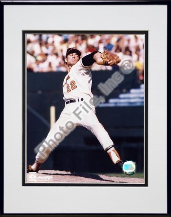 Jim Palmer "Pitching, Arm Back" Double Matted 8" X 10" Photograph in Black Anodized Aluminum Frame