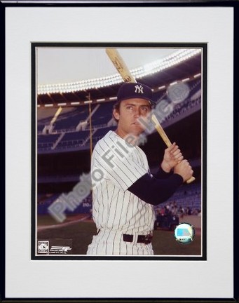 Graig Nettles "With Bat, Posed" Double Matted 8" X 10" Photograph in Black Anodized Aluminum Frame