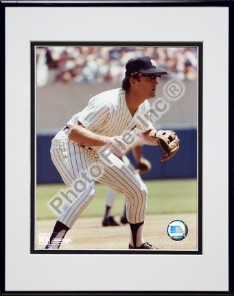 Graig Nettles "Fielding" Double Matted 8" X 10" Photograph in Black Anodized Aluminum Frame