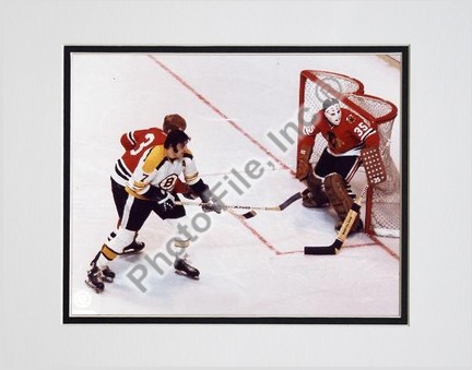 Phil Esposito and Tony Esposito "Action" Double Matted 8" X 10" Photograph (Unframed)
