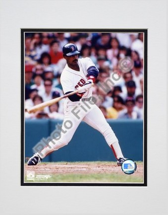 Jim Rice "Batting in Blue Helmet" Double Matted 8" X 10" Photograph (Unframed)