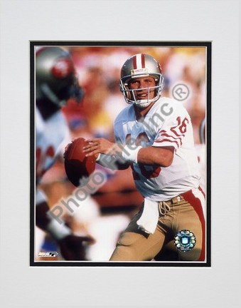 Joe Montana "#4 Looking" Double Matted 8" X 10" Photograph (Unframed)