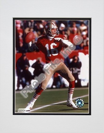 Joe Montana "#9 Toss" Double Matted 8" X 10" Photograph (Unframed)