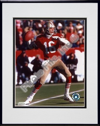 Joe Montana "#9 Toss" Double Matted 8" X 10" Photograph in Black Anodized Aluminum Frame