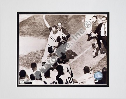 Bill Mazeroski, Pittsburgh Pirates, 1960 World Series Winning Home Run, Sepia,  Double Matted  8" X 10" Photog