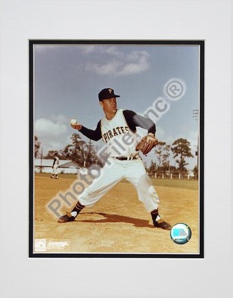 Bill Mazeroski, Pittsburgh Pirates, Fielding, Posed, Double Matted  8" X 10" Photograph (Unframed)