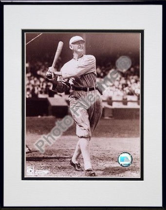 Shoeless Joe Jackson, Chicago White Sox, Batting, Sepia, Double Matted  8" X 10" Photograph in Black Anodized 