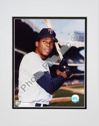 Rod Carew, Minnesota Twins, With Bat, Fielding, Double Matted  8" X 10" Photograph (Unframed)