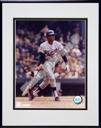 Rod Carew, Minnesota Twins, Batting, Double Matted  8" X 10" Photograph in Black Anodized Aluminum Frame