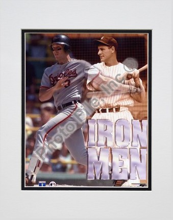 Cal Ripken Jr., Lou Gehrig, New York Yankees and Baltimore Orioles "Perfect Game" Double Matted  8" X 10&