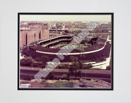 Polo Grounds, New York Giants, Aerial View, Side Shot, Sepia, Double Matted  8" X 10" Photograph (Unframed)