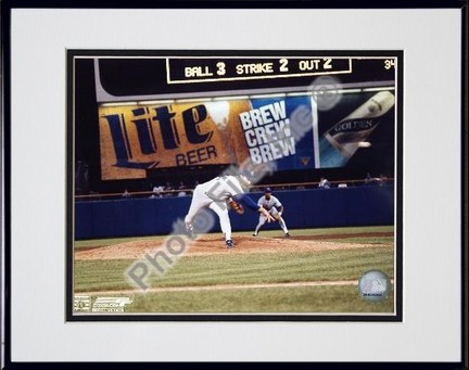Nolan Ryan, Texas Rangers, 300th Win (Last Pitch), Double Matted  8" X 10" Photograph in Black Anodized Alumin