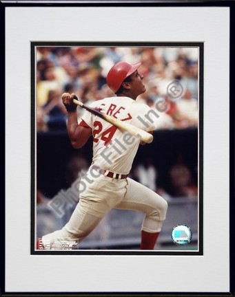 Tony Perez, Cincinnati Reds, Batting, Double Matte  8" X 10" Photograph in Black Anodized Aluminum Frame