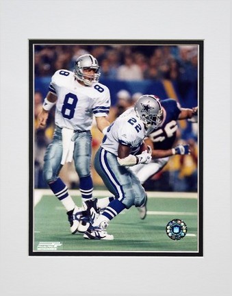 Troy Aikman and Emmitt Smith Double Matted 8” x 10” Photograph (Unframed)