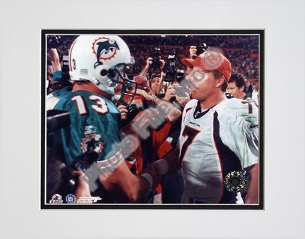 Dan Marino and John Elway, Dallas Cowboys, Double Matte  8" X 10" Photograph (Unframed)