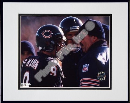 Jim McMahon and Mike Ditka, Chicago Bears, Double Matte  8" X 10" Photograph in Black Anodized Aluminum Frame