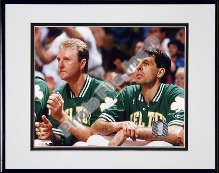 Larry Bird and Kevin McHale "# 2" Double Matted 8" X 10" Photograph in Black Anodized Aluminum Frame