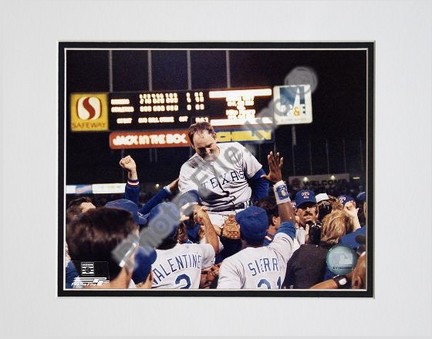 Nolan Ryan "6th No Hitter (Celebration)" Double Matted 8" X 10" Photograph (Unframed)