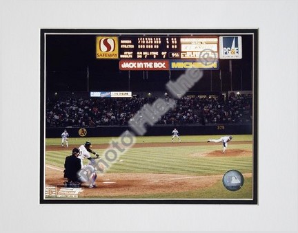Nolan Ryan "6th No Hitter (Last Pitch)" Double Matted 8" X 10" Photograph (Unframed)