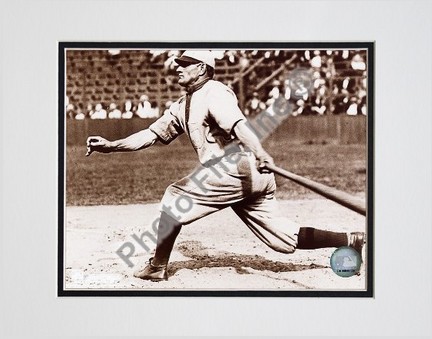 Honus Wagner "Batting, Sepia" Double Matted 8" x 10" Photograph (Unframed)