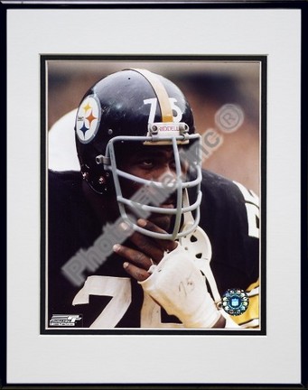 Joe Greene "Close Up On Sidelines" Double Matted 8" x 10" Photograph in Black Anodized Aluminum Fram