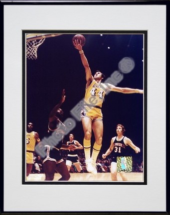 Jerry West "Action" Double Matted 8" x 10" Photograph in Black Anodized Aluminum Frame