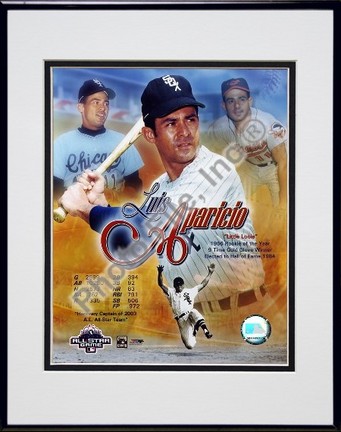 Luis Aparicio "Composite / Portrait Plus" Double Matted 8" x 10" Photograph in Black Anodized Alumin