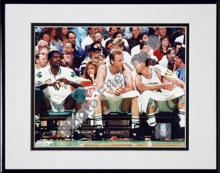 Kevin McKale, Larry Bird and Robert Parish Double Matted 8" x 10" Photograph in Black Anodized Aluminum Frame