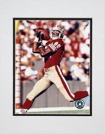 Jerry Rice "Over the Shoulder Catch" Double Matted 8" X 10" Photograph (Unframed)