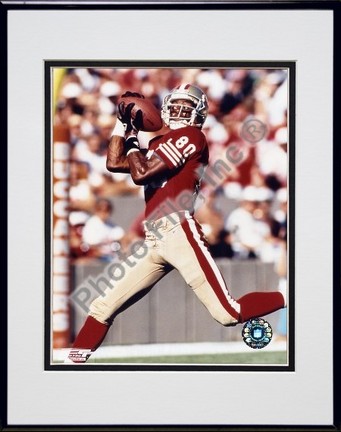 Jerry Rice "Over the Shoulder Catch" Double Matted 8" X 10" Photograph in a Black Anodized Aluminum 