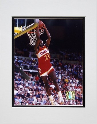 Dominique Wilkins "Dunking" Double Matted 8" X 10" Photograph (Unframed)