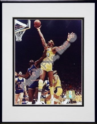 Wilt Chamberlain "Rim Action" Double Matted 8" x 10" Photograph in Black Anodized Aluminum Frame