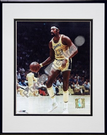 Wilt Chamberlain "Action" Double Matted 8" x 10" Photograph in Black Anodized Aluminum Frame