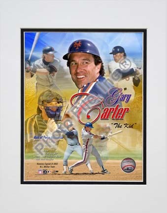 Gary Carter "4 Team Legends" Double Matted 8” x 10” Photograph (Unframed)