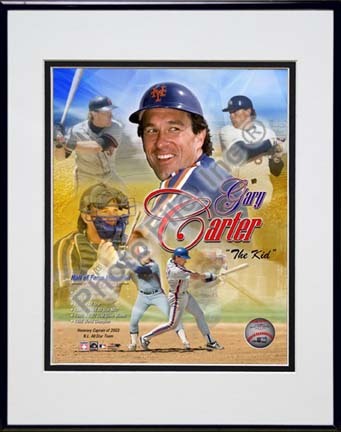 Gary Carter "4 Team Legends" Double Matted 8” x 10” Photograph in Black Anodized Aluminum Frame