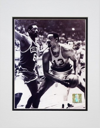 Bill Russell and Wilt Chamberlain "#2" Double Matted 8" x 10" Photograph (Unframed)