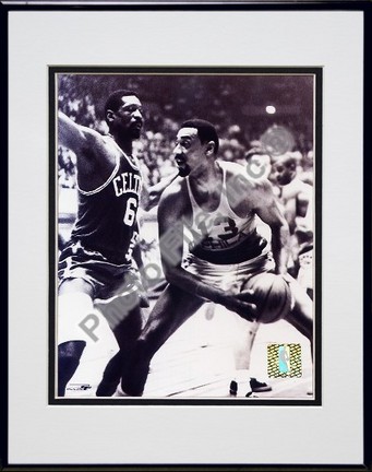 Bill Russell and Wilt Chamberlain "#2" Double Matted 8" x 10" Photograph in Black Anodized Aluminum 