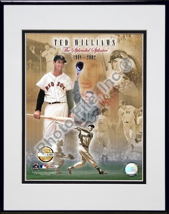 Ted Williams "Photo File Gold / Limited Edition" Double Matted 8" X 10" Photograph in Black Anodized