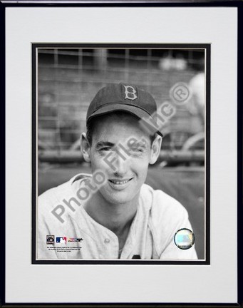 Ted Williams "Portrait (Sepia)" Double Matted 8" X 10" Photograph in Black Anodized Aluminum Frame