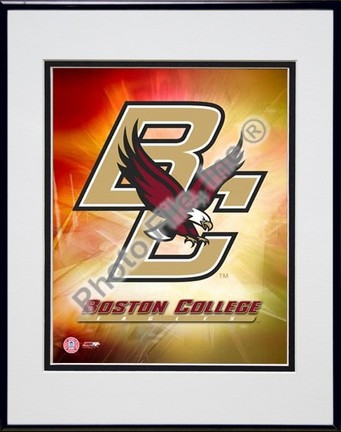 Boston College Eagles Logo Double Matted 8" x 10" Photograph in Black Anodized Aluminum Frame