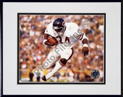 Walter Payton "Airbound" Double Matted 8" x 10" Photograph in Black Anodized Aluminum Frame