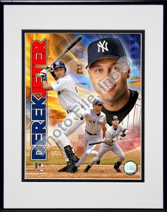 2003 Derek Jeter "Portrait Plus" Double Matted 8" x 10" Photograph in Black Anodized Aluminum Frame