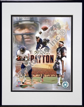 Walter Payton "Legends Composite" Double Matted 8" x 10" Photograph in Black Anodized Aluminum Frame